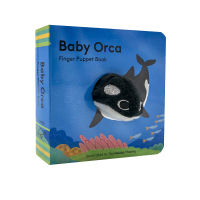 English original genuine killer whale baby finger puppet book cardboard book baby Orca: finger puppet book childrens English Enlightenment cant tear off cardboard book small palm Book baby toy book 0-3 years old