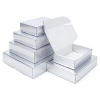 5/pcs Silver carton color packaging gift box wig blank 3-layer corrugated carton supports custom size printed logo