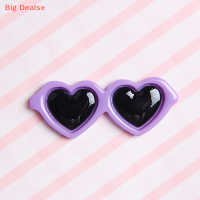 ?Big Dealse 10Pcs New Cute Resin Mini Cartoon Heart-Shaped Glasses Flat Back Cabochon Scrapbook Kawaii DIY Embellishments Accessories