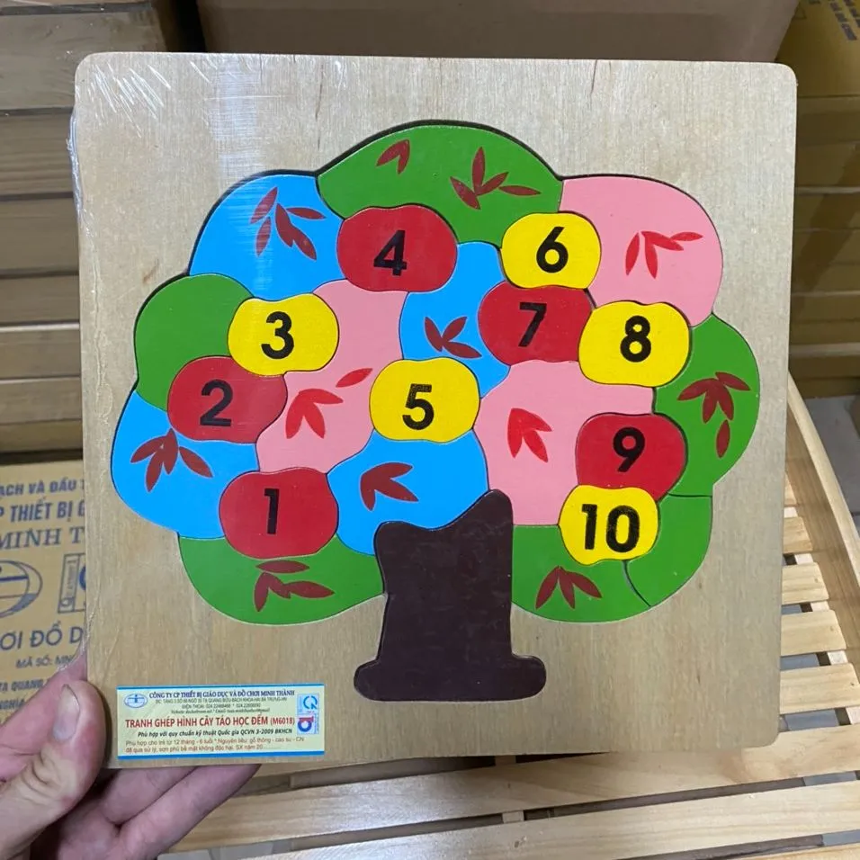 Đồ chơi tranh ghép hình cây táo học số, tranh lắp ráp học số đến ...
