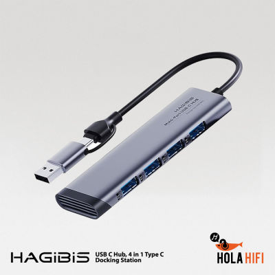 Hagibis 4 in 1 Type-C Docking Station Multiport Adapter Dongle with 4 USB3.0 Port for McBook Pro