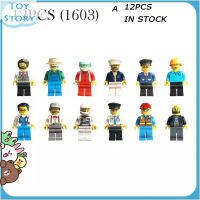 ToyStory 12ชิ้น/เซ็ต Buildable Mini Figure Doctor City Engineer บล็อคก่อสร้าง Worker ตำรวจของเล่นสำหรับของขวัญวันเกิดเด็ก