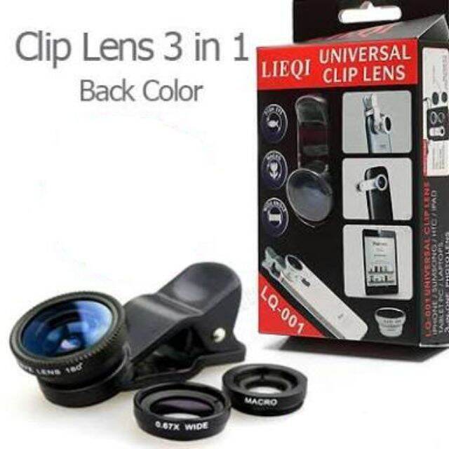 คลิปเลนส์มือถือ Universal Clip Lens 3 in 1 (สีดำ ขอบสีแดง) Lazada.co.th