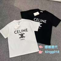 เสื้อยืดคู่รักแขนสั้นพิมพ์โลโก้ Celine/ Arc De Triomphe ใหม่