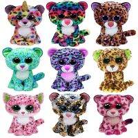 【ของเล่นตุ๊กตา】 Hot sell Big Eyes Multicolor Leopard Original Green Purple Heart Water Spotted Leopard Soft Stuffed Plush Dolls Kids Toys 15cm ！