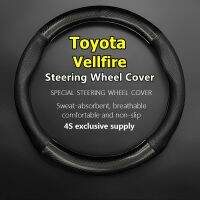 fgjfykjd For Toyota Vellfire Steering Wheel Cover Genuine Leather Carbon Fiber 2.5L HV 2015 2016 2017 2018 2019 2020 2021 2022