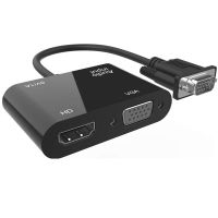 [LUNA electronic accessories] สายแปลงอะแดปเตอร์ VGA เป็น HDMI ที่รองรับ VGA พร้อมเอาต์พุตเสียงอะแดปเตอร์ VGA HD สำหรับแล็ปท็อปพีซีไปยังโปรเจคเตอร์ HDTV