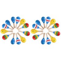 24 Pieces Maracas for Maraca Party Favours Wooden Maracas Colorful Mini Maracas Random Colors