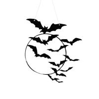 Stainless Steel Halloween Bat Decoration Hanging Bat Pendant Halloween Party Decor For Home Window Wall Festival Party Supplies