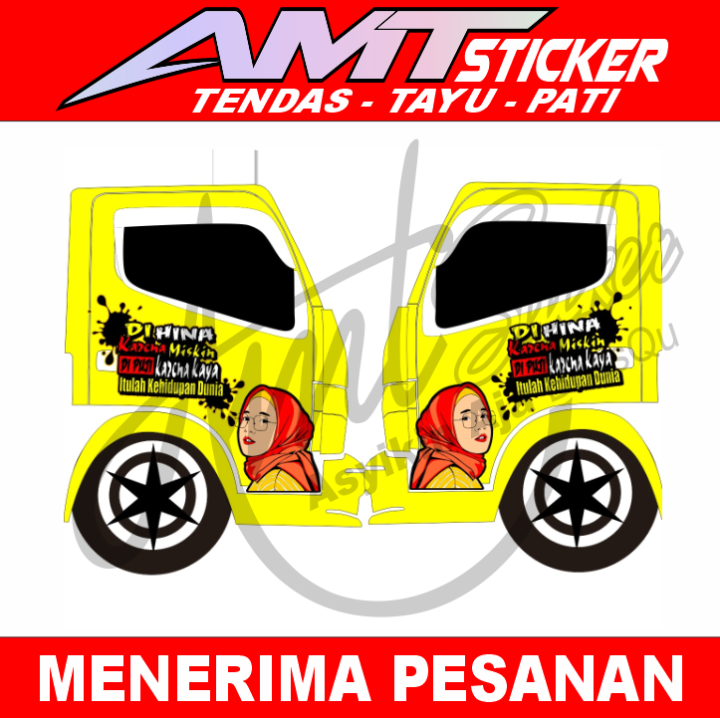 Cod Stiker Decal Cutting Tulisan Pintu Samping Stiker Pintu Tulisan Kata Kata Dihina Karna