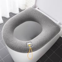 Winter Warm Toilet Seat Cover Mat Bathroom Toilet Pad Cushion with Handle Thicker Soft Washable Closestool Warmer Accessories Cables  Converters