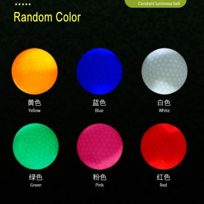 PGM แฟลชกอล์ฟสว่างคงที่ลูกบอลไฟ LED แสดงสีต่างๆเรืองแสงตอนกลางคืนลูกบอล6ชิ้นสุ่มสี