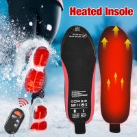 USB Heated Shoe Insoles Remote Control Electric Foot Warming Pad Mat Rechargeable Heating Insoles For Winter Outdoor Sports Shoes Accessories