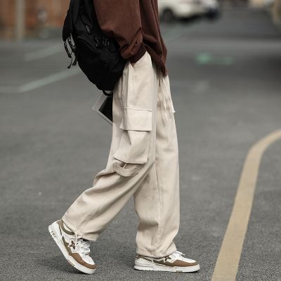 ○ Guochao functional wind straight overalls mens summer clothes Japanese retro cityboy loose multi-pocket casual pants