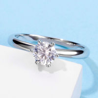 IOGOU 100 จริง Moissanite แหวนเพชรคลาสสิกรอบ5.0มิลลิเมตร0.5กะรัต925แหวนหมั้นเงินสตรีเครื่องประดับจัดงานแต่งงานของขวัญ