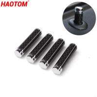 4Pcs Car Door Interior Door Lock Knob Pull Pins Pin Cover Security Stainless Steel Carbon Fiber For Peugeot BMW All Models