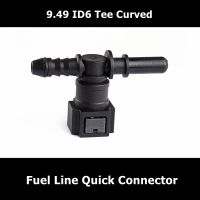 9.49 ID6 Tee Curved Fuel Line Quick Connector Auto Parts Pipe Fittings Fuel Gasoline Filter Fitting Fuel Quick Connector