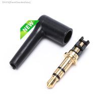 ✱♤ 2Pcs/lot 90 Degrees 3.5mm stereo headset plug jack 3 4 pole 3.5 Gold Plated Black Audio Plugs Jack Adaptor Connector