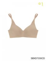 Sabina เสื้อชั้นใน Invisible Wire (ไม่มีโครง) Seamless Fit รุ่น Perfect Bra  รหัส SBXD7200 สีเนื้อเข้ม