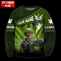 Skull Green Leaf Reggae Trippy Tattoo Pullover 3DPrint ผู้ชายผู้หญิงฤดูใบไม้ร่วง Harajuku Streetwear Casual ตลกแจ็คเก็ต Hoodies 5X