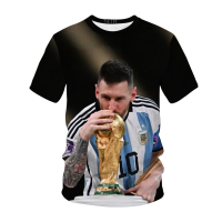 World Messi [high Cup Quality] Champion Mens Short Sleeve Shirt Argentina Mens Champion T-shirt Fashion Versatile