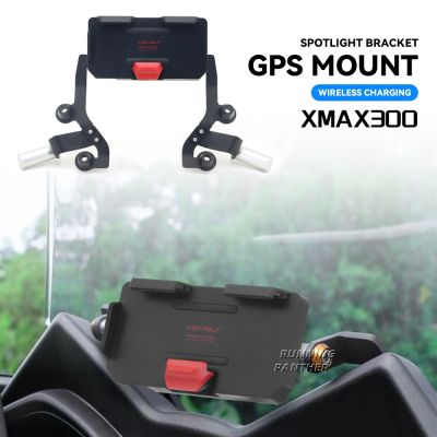 ฝาครอบขาตั้งสำหรับ Yamaha X-MAX Xmax 300 XMAX300 2021 GPS รถจักรยานยนต์นำทางด้วย USB ที่ชาร์จแบบไร้สาย