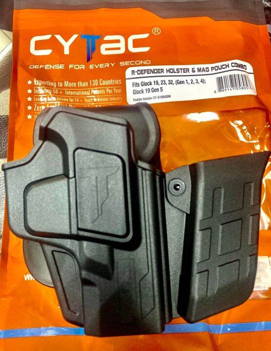 ซองพกนอกปลดนิ้วชี้-g19-แม็ก-cytac-g19-holster-amp-mag-pouch-combo-cy-g19g4sm