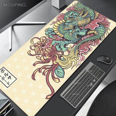 ☜ Japan Mouse Pad Dragon Black and White Deskmat Playmat Laptop Anime Gaming Keyboard Rubber Pad Pad on The Table Mouse Mat Pc Rug