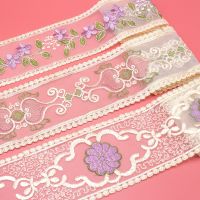 9cm Mesh Embroidery Water Soluble  Lace For Crafts  1Yards lace Barcode Three-dimensional Flower lace diy Bow lace Fabric Fabric  Material