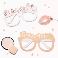 【hot】✕❅♙  10Pcs Bachelorette Paper Glasses Gold Bride to be Hens Bachelor Wedding Decoration Supplies