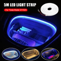 5M 12V ไฟหน้ารถ LED ไฟหน้า Ambient Light Bar ปรับได้สำหรับ Tesla รุ่น3 Y S X รถยืดหยุ่น PVC กันน้ำโคมไฟ