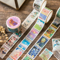 2021Retro Stamp Washi Tape Van Gogh Hand Account Masking Tape Cute Photo Album Diary DIY Decoration Stickers Easy To Tear Label