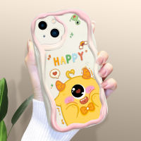 เคส Apple iPhone 15 Plus iPhone 15 iPhone 15 Pro เคสเนื้อครีมลายมอนสเตอร์น้อยน่ารักขอบลอนเคสซิลิโคนแบบนิ่มเคสโทรศัพท์