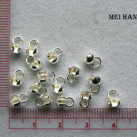 Meihan (16pcsset) 925 Sterling Silver Terminal opening Beads Round 4mm DIY Jewelry Bracelet Necklace Loose Ball Findings