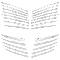 Stainless Steel Car Front Bumper Top + Lower Grille Trim Replacement Parts Fit for 3008 GT 2016-2020 5008 GT 2017-2020