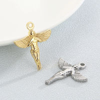 5ชิ้นล็อต Charms Angel Fairy 25X20มม. สแตนเลสสีเงินทองจี้เครื่องประดับทำ DIY Angel Charms Handmade Craft