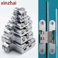 2pcs 304 Stainless Steel Hidden Hinges Invisible Concealed Folding Door Hinge With Screw For Furniture Hardware