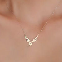 Hocustom สลักตัวอักษร Angel Wings Heart จี้สร้อยคอผู้หญิงเครื่องประดับสแตนเลสเด็กชื่อชื่อย่อวันแม่ Gifts