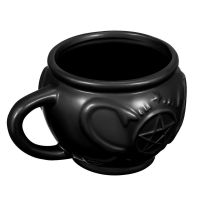 hotx【DT】 1PC Hemoton Cauldron Mug Witches Ceramics Cup for Banquet (Black)