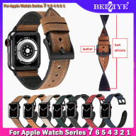 Dây đeo bằng silicon + da cho dây đeo đồng hồ Apple watch 7 45mm 41mm cho thumbnail