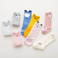 3 Pairs Newborn Boys Girls Socks Knee High Bows Booties Long Tube Princess Socks Cartoon Anti-slip Sock