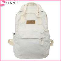 XIANP ผ้าใบแคนวาส กระเป๋าเป้สะพายหลังแล็ปท็อป น้ำหนักเบามาก สีทึบทึบ กระเป๋าสำหรับนักเรียน ลำลองใส่สบาย จุได้มาก กระเป๋าเป้สะพายหลัง คู่รักชายหญิงนักเรียน