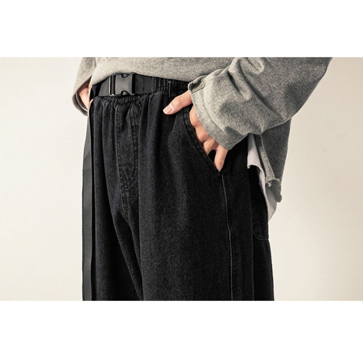 กางเกงยีนส์ชายพลัสไซส์-3xl-กางเกงลายตัวอักษรแฟชั่นญี่ปุ่น-กางเกงลำลองตรงสบาย-กางเกงขากว้างผ้ายีนส์สีดำฮิปฮอป-กางเกงยีนส์สีน้ำเงิน