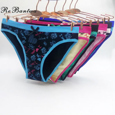 Rebantwa 10pcs Sexy Panties Lot Briefs Letter Printed Cute Ladies New Lingerie Intimates for Women Underwear Cotton Knickers
