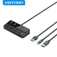 Vention USB 3.0ไปยัง USB 3.0X4 + Type-C ฮับควบคุมด้วย Type C 5-พอร์ต USB Type C ฮับต่อยูเอสบี3.0สำหรับ Loptop Mi Pro HUAWEI Matebook Type C