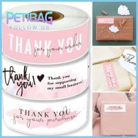 PETIBAG 120PCS/Roll สีชมพู อุปกรณ์ปาร์ตี้ กาวในตัว ธุรกิจขนาดเล็ก สติ๊กเกอร์บรรจุภัณฑ์ ขอบคุณสติ๊กเกอร์ สำหรับการสั่งซื้อของคุณ ฉลากปิดผนึก