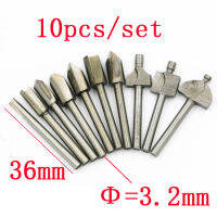 10ชิ้นเซ็ต HSS Titanium Router Bits เครื่องตัดไม้ Milling เหมาะกับโรตารี่แกะสลักจัดส่งฟรี