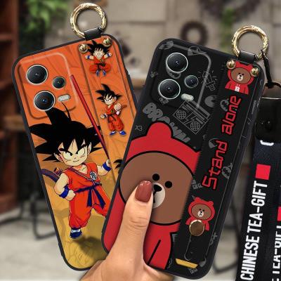 protective Cartoon Phone Case For Redmi Note12 5G Global/Poco X5 5G Shockproof Wristband Lanyard Fashion Design Soft