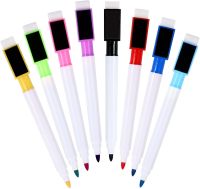 【cw】 6Pcs Whiteboard with Eraser Cap Colorful Magnetic Dry School Office