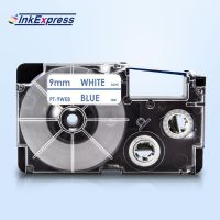 InkExpress Tape For CASIO XR-9WEB XR 9WEB 9mm Label Tape Blue on White Printer Ribbon For CASIO Label Maker KL-100 KL-120